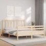 Bed frame with solid wood headboard 160x200 cm by vidaXL, Beds and slatted bases - Ref: Foro24-3193866, Price: 132,92 €, Disc...