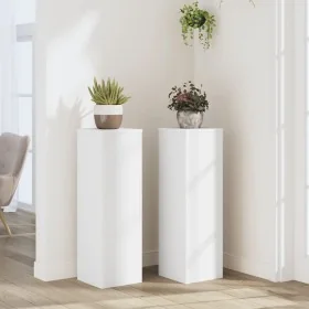 Soportes de plantas 2 uds madera ingeniería blanco 25x25x80 cm von , Topfständer - Ref: Foro24-852942, Preis: 85,17 €, Rabatt: %