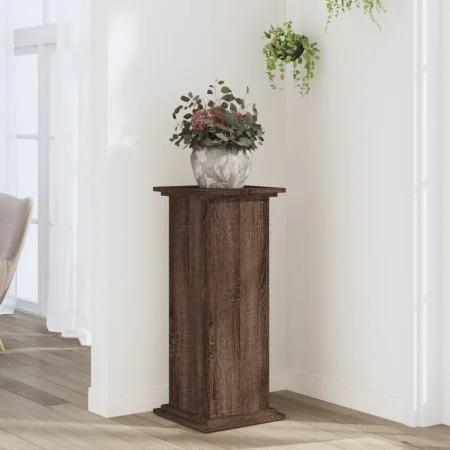 Soportes de plantas madera ingeniería marrón roble 33x33x80 cm de , Soportes para macetas - Ref: Foro24-852975, Precio: 49,56...