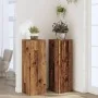 Soportes de plantas 2 uds madera roble envejecido 33x33x100 cm de , Soportes para macetas - Ref: Foro24-3307889, Precio: 107,...