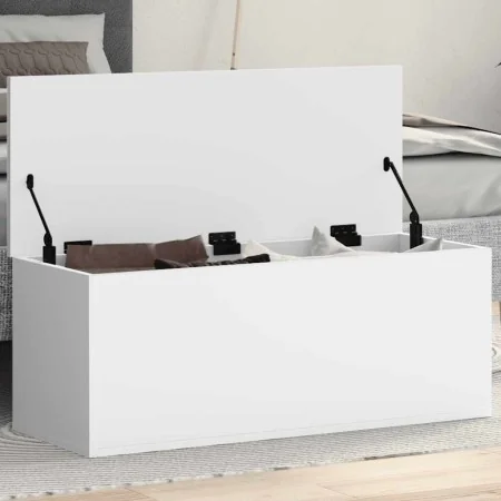 Caja de almacenaje madera de ingeniería blanco 90x35x35 cm by , Storage trunks - Ref: Foro24-840681, Price: 77,96 €, Discount: %