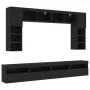 Mueble de pared de TV con luces LED 8 piezas negro von , TV-Möbel - Ref: Foro24-3216765, Preis: 337,69 €, Rabatt: %