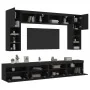 Mueble de pared de TV con luces LED 8 piezas negro von , TV-Möbel - Ref: Foro24-3216765, Preis: 337,69 €, Rabatt: %