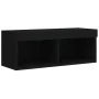 Mueble de pared de TV con luces LED 8 piezas negro von , TV-Möbel - Ref: Foro24-3216765, Preis: 337,69 €, Rabatt: %