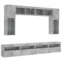 Muebles de TV de pared con luces LED 8 piezas gris hormigón de , Muebles TV - Ref: Foro24-3216767, Precio: 325,28 €, Descuent...