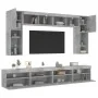 Muebles de TV de pared con luces LED 8 piezas gris hormigón de , Muebles TV - Ref: Foro24-3216767, Precio: 325,28 €, Descuent...