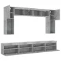 Muebles de TV de pared con luces LED 8 piezas gris hormigón de , Muebles TV - Ref: Foro24-3216767, Precio: 325,28 €, Descuent...