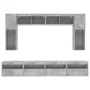 Muebles de TV de pared con luces LED 8 piezas gris hormigón de , Muebles TV - Ref: Foro24-3216767, Precio: 325,28 €, Descuent...