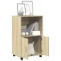 Armario con ruedas madera ingeniería roble Sonoma 55x40x91 cm by , Sideboards - Ref: Foro24-853184, Price: 68,34 €, Discount: %