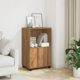 Armario con ruedas madera ingeniería roble artisian 55x40x91 cm by , Sideboards - Ref: Foro24-853190, Price: 72,32 €, Discoun...