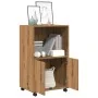 Armario con ruedas madera ingeniería roble artisian 55x40x91 cm by , Sideboards - Ref: Foro24-853190, Price: 72,32 €, Discoun...
