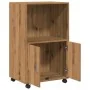 Armario con ruedas madera ingeniería roble artisian 55x40x91 cm by , Sideboards - Ref: Foro24-853190, Price: 72,32 €, Discoun...