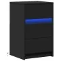 Mesita de noche con luces LED madera de ingeniería negra de , Mesitas de noche - Ref: Foro24-852013, Precio: 75,00 €, Descuen...