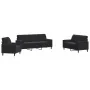 Juego de sofás con cojines 3 piezas terciopelo negro by , Sofas - Ref: Foro24-3278376, Price: 677,79 €, Discount: %