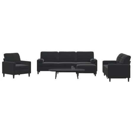 Juego de sofás con cojines 4 piezas terciopelo negro von , Sofas - Ref: Foro24-3278466, Preis: 743,87 €, Rabatt: %
