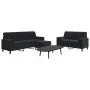 Juego de sofás con cojines 3 piezas terciopelo negro by , Sofas - Ref: Foro24-3278426, Price: 568,08 €, Discount: %