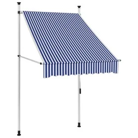 Toldo manual retráctil 100 cm azul y blanco a rayas von , Markisen - Ref: Foro24-145829, Preis: 68,15 €, Rabatt: %