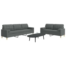 Juego de sofás con cojines 2 piezas tela gris oscuro von , Sofas - Ref: Foro24-3278336, Preis: 494,83 €, Rabatt: %