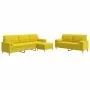 Juego de sofá 3 piezas con reposapiés y cojines tela amarillo by , Sofas - Ref: Foro24-3278348, Price: 565,94 €, Discount: %