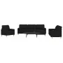 Juego de sofá 4 piezas con reposapiés y cojines tela negro von , Sofas - Ref: Foro24-3278315, Preis: 738,00 €, Rabatt: %