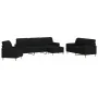 Juego de sofá 4 piezas con reposapiés y cojines tela negro von , Sofas - Ref: Foro24-3278315, Preis: 738,00 €, Rabatt: %