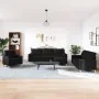 Juego de sofá 4 piezas con reposapiés y cojines tela negro von , Sofas - Ref: Foro24-3278315, Preis: 738,00 €, Rabatt: %
