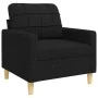 Juego de sofá 4 piezas con reposapiés y cojines tela negro von , Sofas - Ref: Foro24-3278315, Preis: 738,00 €, Rabatt: %