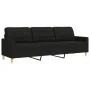Juego de sofá 4 piezas con reposapiés y cojines tela negro von , Sofas - Ref: Foro24-3278315, Preis: 738,00 €, Rabatt: %