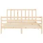Bed frame with solid wood headboard 160x200 cm by vidaXL, Beds and slatted bases - Ref: Foro24-3193866, Price: 132,92 €, Disc...
