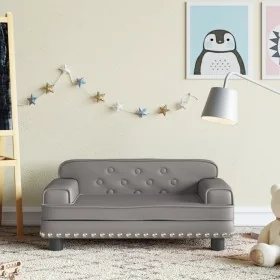 Sofá para niños de cuero sintético gris 70x45x30 cm von , Baby- und Kleinkindmöbel - Ref: Foro24-3196303, Preis: 84,35 €, Rab...