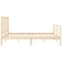 Bed frame with solid wood headboard 160x200 cm by vidaXL, Beds and slatted bases - Ref: Foro24-3193866, Price: 132,92 €, Disc...