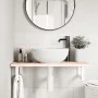 Estante de lavabo de pared de acero y madera maciza de roble de , Tocadores de baño - Ref: Foro24-3302544, Precio: 72,70 €, D...