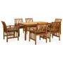 Set comedor de jardín 7 pzas y cojines madera maciza de acacia de , Conjuntos de jardín - Ref: Foro24-3058089, Precio: 730,39...