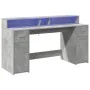 Escritorio con LED madera ingeniería gris hormigón 160x55x91 cm de , Escritorios - Ref: Foro24-3309432, Precio: 175,15 €, Des...