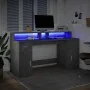 Escritorio con LED madera ingeniería gris hormigón 160x55x91 cm de , Escritorios - Ref: Foro24-3309432, Precio: 175,15 €, Des...