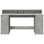 Escritorio con LED madera ingeniería gris hormigón 160x55x91 cm de , Escritorios - Ref: Foro24-3309432, Precio: 175,15 €, Des...