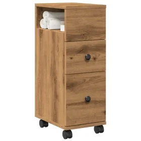 Armario de baño estrecho con ruedas madera roble artisian von , Schließfächer und Lagerschränke - Ref: Foro24-855240, Preis: ...