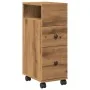 Armario de baño estrecho con ruedas madera roble artisian by , Lockers and storage cabinets - Ref: Foro24-855240, Price: 52,3...