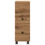 Armario de baño estrecho con ruedas madera roble artisian by , Lockers and storage cabinets - Ref: Foro24-855240, Price: 52,3...