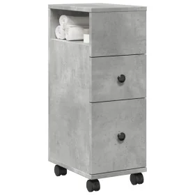 Armario de baño estrecho con ruedas madera gris hormigón by , Lockers and storage cabinets - Ref: Foro24-855235, Price: 64,67...
