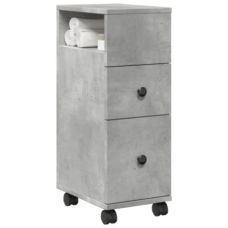 Armario de baño estrecho con ruedas madera gris hormigón von , Schließfächer und Lagerschränke - Ref: Foro24-855235, Preis: 6...