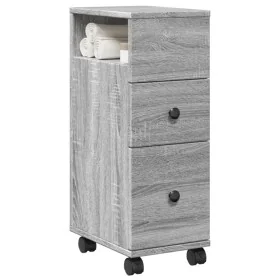 Armario de baño estrecho con ruedas madera gris Sonoma von , Schließfächer und Lagerschränke - Ref: Foro24-855237, Preis: 66,...