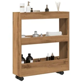 Carro de almacenaje estrecho 3 niveles madera roble artisian by , Kitchen and dining carts - Ref: Foro24-855249, Price: 56,30...