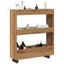 Carro de almacenaje estrecho 3 niveles madera roble artisian by , Kitchen and dining carts - Ref: Foro24-855249, Price: 56,30...