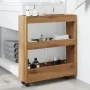 Carro de almacenaje estrecho 3 niveles madera roble artisian by , Kitchen and dining carts - Ref: Foro24-855249, Price: 56,30...