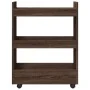 Carro de almacenaje estrecho 3 niveles madera marrón roble by , Kitchen and dining carts - Ref: Foro24-855256, Price: 58,02 €...
