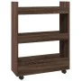 Carro de almacenaje estrecho 3 niveles madera marrón roble by , Kitchen and dining carts - Ref: Foro24-855256, Price: 58,02 €...