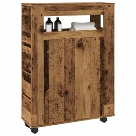 Armario de baño estrecho con ruedas madera envejecida by , Lockers and storage cabinets - Ref: Foro24-855275, Price: 102,89 €...