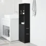 Armario de baño estrecho con ruedas madera de ingeniería negro von , Schließfächer und Lagerschränke - Ref: Foro24-855296, Pr...