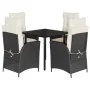 Set de muebles jardín 5 pzas con cojines ratán sintético negro de , Conjuntos de jardín - Ref: Foro24-3213165, Precio: 573,33...